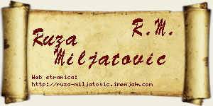 Ruža Miljatović vizit kartica